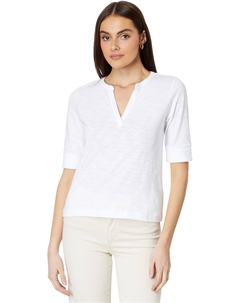 Женская кофта с рукавами до локтя и разрезом на горловине, White Lilla p