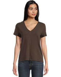 Женская кофта с коротким рукавом, швом сзади, V-образным вырезом, Espresso Lilla p