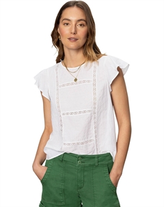 Женская кофта-ракушка с воланами на рукавах, White Sanctuary