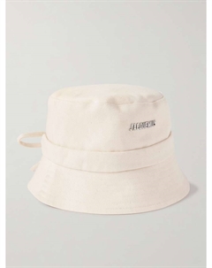 Шляпа-Ведро из хлопчатобумажной ткани, украшенная гаджо, белый Jacquemus