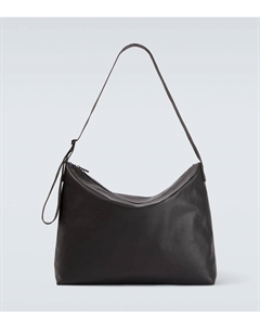 Большой кожаный наплечный портфель, Dark Chocolate Lemaire