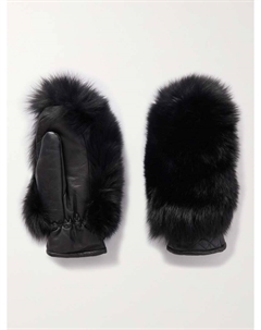 Варежки Hill из искусственного меха и кожи с подкладкой, черный Goldbergh