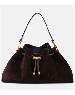 Маленькая замшевая сумка-ведро Bon Bon, Coffee/Gold Jimmy choo