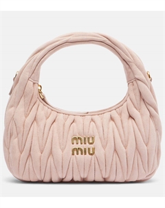 Сумка-тоут из замши мателассе Wander, Pink Miu miu