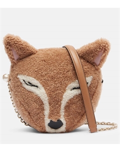 Мягкая лисья мини-сумка через плечо из искусственного меха, Toffee/Latte Jimmy choo