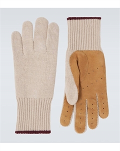Перчатки из кашемира с кожаной отделкой, 2854+9663 Brunello cucinelli