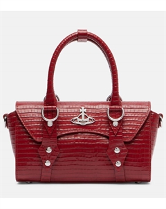 Сумка-тоут Bettina Mini из кожи с эффектом крокодила, Aw-25 Red Vivienne westwood