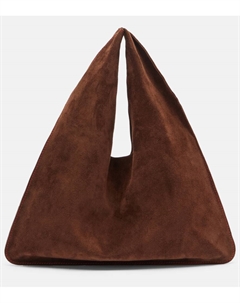 Биндл маленькая замшевая сумка-тоут, Tobacco/Rubino The row