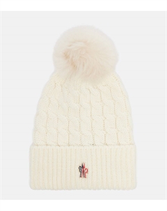 Шапка из верджин вула с отделкой из шерлинга Moncler