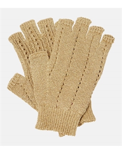 Вязаные перчатки без пальцев, Gold Valentino garavani