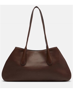 Кожаная сумка-мессенджер Alger Medium, Deep Brown/Deep Brown Ans The row