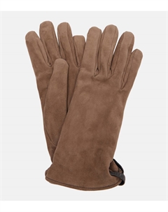 Перчатки из замши с монолитом, New Taupe Brunello cucinelli