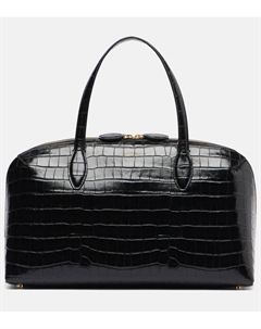 Сумка-тоут Lounge Medium из кожи с эффектом крокодила Toteme, Black