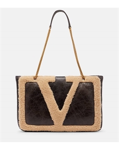 Сумка-тоут Viva Superstar Medium из кожи, Fango/Dark Beige Valentino garavani