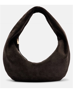 Средняя плечевая сумка Olivia из замши, Dark Brown Khaite