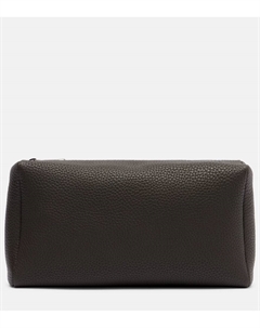 Квадратный компактный кожаный клатч, Mid Grey The row