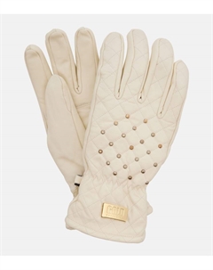 Glisten перчатки для катания на лыжах из кожи со стразами, Cream Goldbergh
