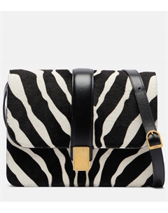 Сумка кросс-боди Blake из телячьей кожи с принтом зебра, Black/White Khaite