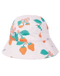 Хлопковая шляпа-ведро с принтом клубники, Pastel Pinl Tinycottons
