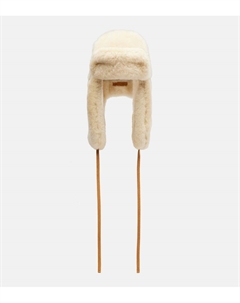 Шапка из овчины с кожаными вставками chapka, Off-White Jacquemus