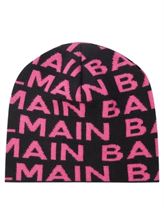 Шапка из натуральной шерсти Logo, 930fu-Nero/Fuxia Balmain kids