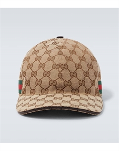 GG бейсболка из холста, Camel/Dark Brown Gucci