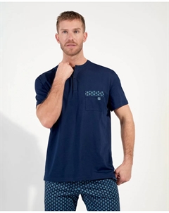 Мужская короткая пижама из трикотажа с принтом, мультиколор Hom