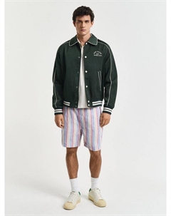 Шорты из льна с окрашенной в массе разноцветной полоской, Perfect Blue/Multi Gant