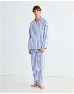 Мужская фланелевая пижама в елочку, светло-голубой Emidio tucci