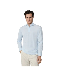 Поло с длинным рукавом Oxford Pique, синий Hackett