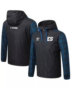 Мужская черная дождевик с капюшоном на молнии сборной Сальвадора Umbro