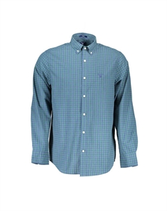 Синяя хлопковая рубашка, синий Gant