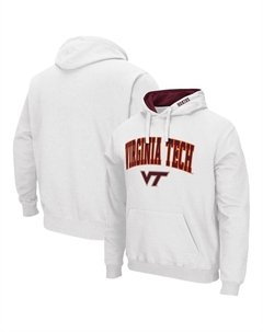 Мужской белый пуловер с капюшоном Virginia Tech Hokies Arch и Logo 3.0 Colosseum