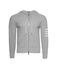 Худи Textured Stitch Relaxed Fit Zip Up Hoodie 'Light Grey' Thom browne