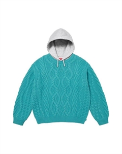 Свитер Cable Hooded Sweater 'Teal' Supreme