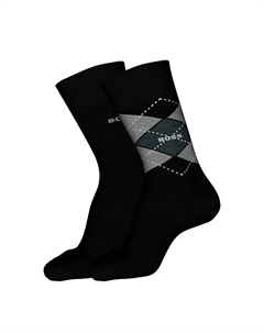 Набор из двух мужских носков черного цвета, универсальный размер Boss