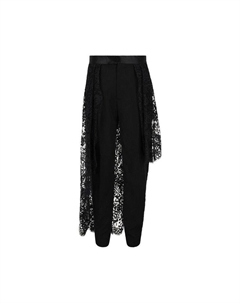 Брюки Lace Drape Cigarette Trousers 'Black' Alexander mcqueen