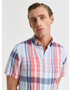 Льняная рубашка Regular Fit в клетку Madras, Red/Multi Gant