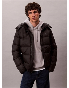 Пуховик с капюшоном и молнией спереди Monogram Calvin klein