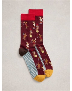Носки Circus из хлопковой смеси, Red/Multi White stuff