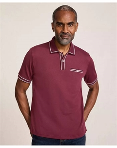 Мужская поло с коротким рукавом и скошенным карманом из ткани Supima, красный Lands' end