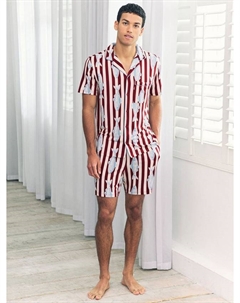 Пижамный комплект с полосками в тематике Gone Fishing, Red Chelsea peers