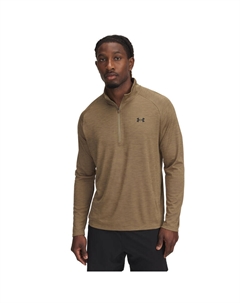 Мужская техническая текстурированная рубашка с длинным рукавом и застежкой-молнией 1/2 от, 1382797 Under armour