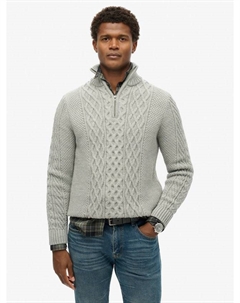 Полузастегивающийся джемпер с косой вязкой Superdry