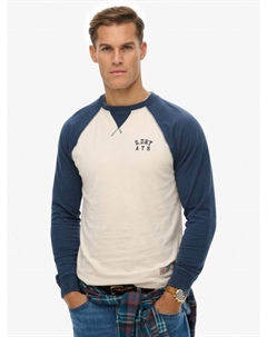 Винтажный бейсбольный свитшот, White Sand/Navy Superdry