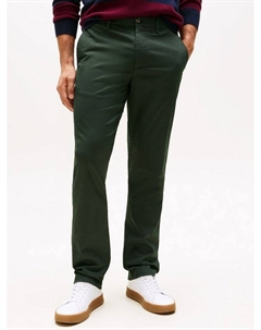 Хлопковые чинос с принтом и зауженным кроем, Riverbed Green Tommy hilfiger
