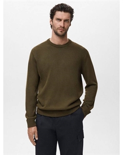 Свитер с круглым вырезом, Dark Green Mango