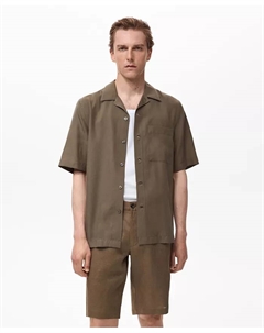 Мужская рубашка Regular-Fit из лиоцелла, коричневый Mango