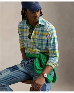 Мужская классическая рубашка в клетку Oxford, красный Polo ralph lauren