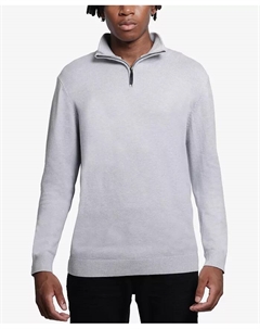 Мужской свитер с четвертью молнии и воротником стойкой, серый Xray